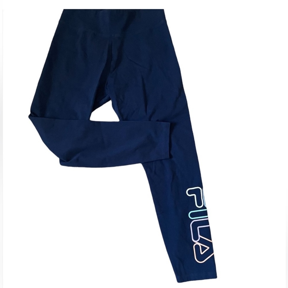 🦚2/$40 FILA Logo Women’s Legging / Yoga Pants Navy Blue sz XL Extra Large NWOT - Picture 6 of 15